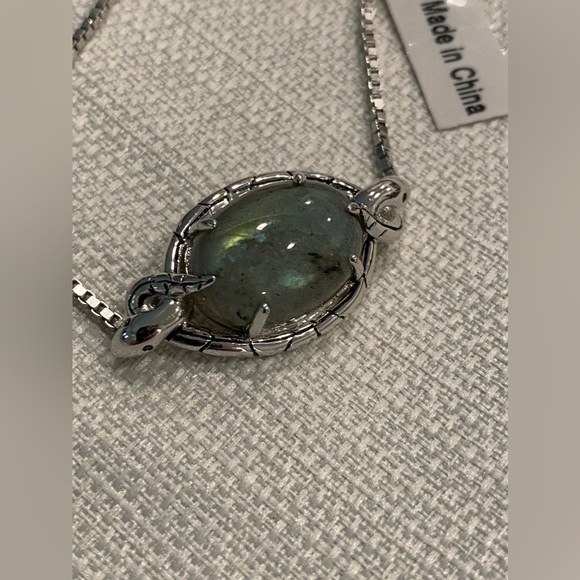 New Victoria Wieck Sterling Silver Labrodorite Stone Set Adjustable Stretch - Picture 6 of 8